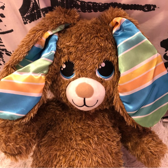 Bunny Build A Bear Workshop Easter Blue Eye Bunny Striped Ears - Picture 3 of 9